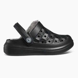 JoyLab Kids Fur-Lined Black Comfort Clogs